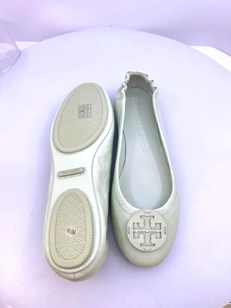 TORY BURCH MINNIE LEATHER BALLET FLAT SHOES