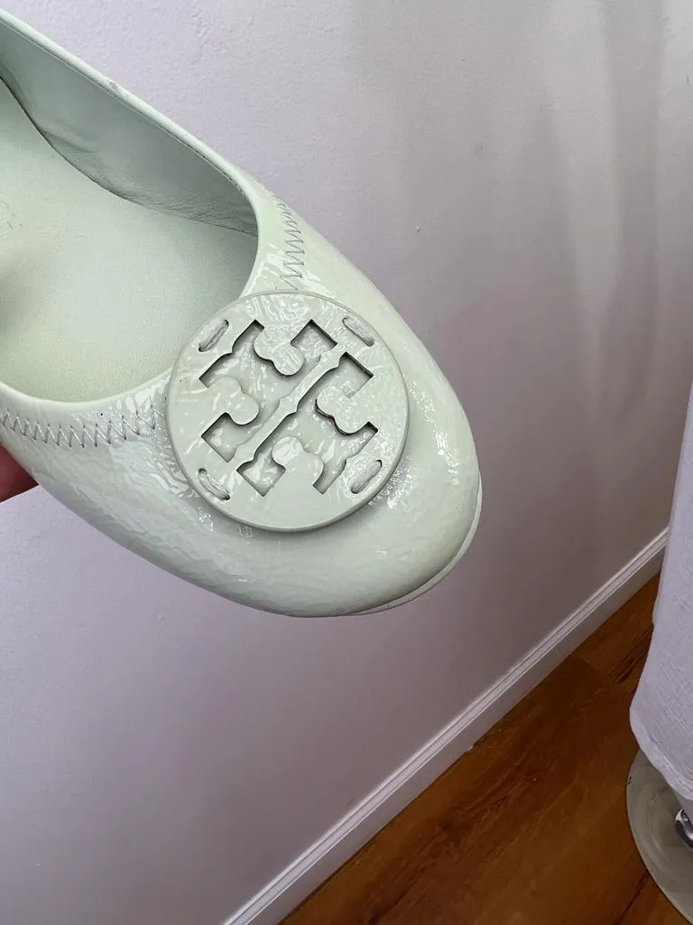 TORY BURCH MINNIE LEATHER BALLET FLAT SHOES