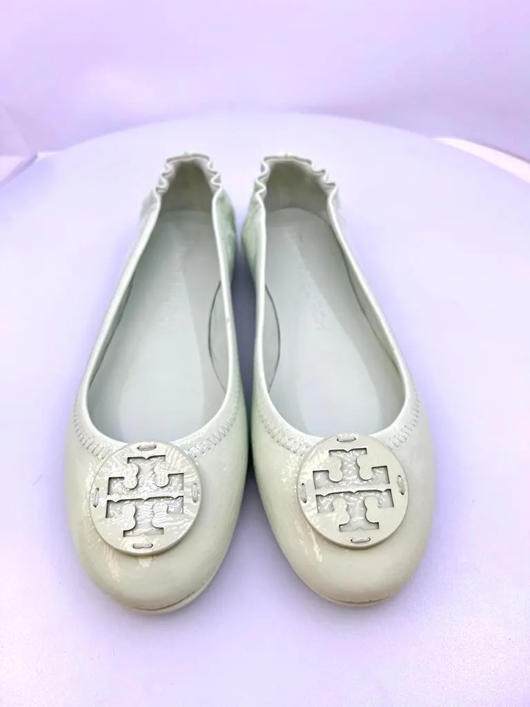 TORY BURCH MINNIE LEATHER BALLET FLAT SHOES