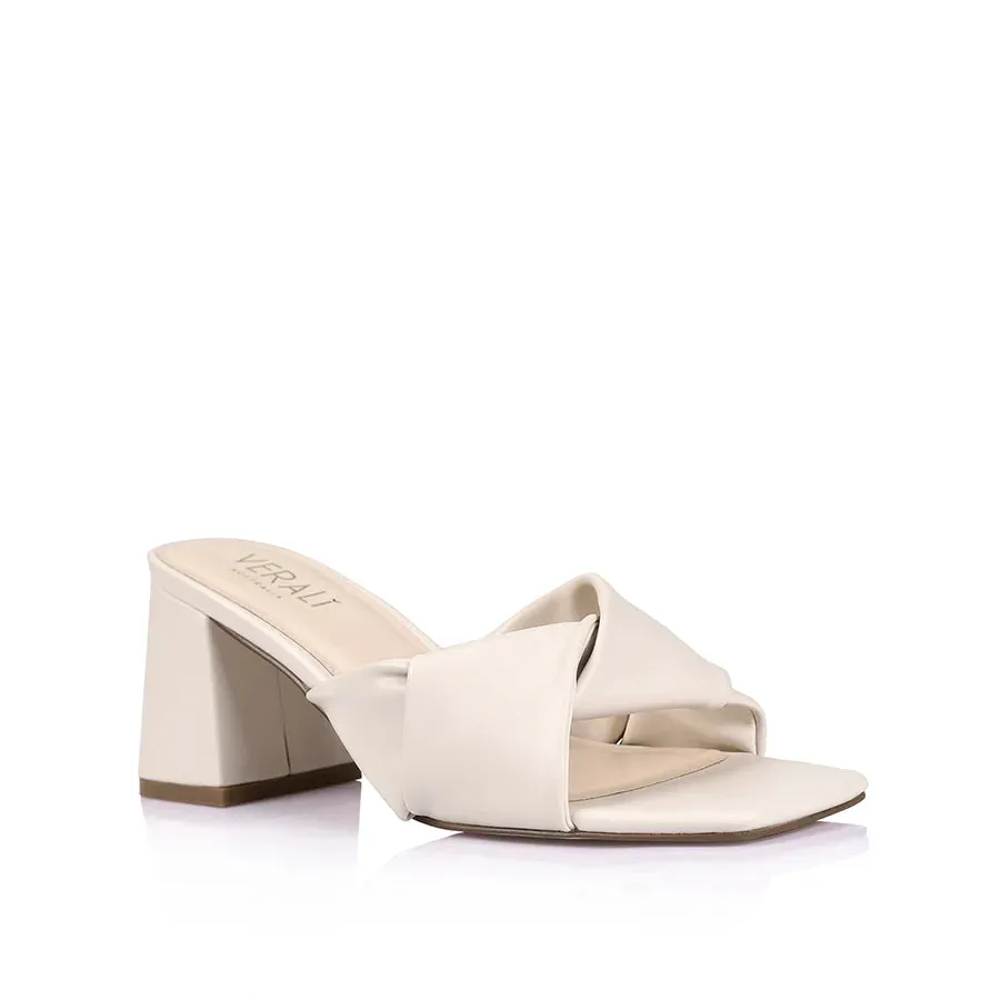 Verali Shoes - Stella Block Heel Mules (Bone Smooth)