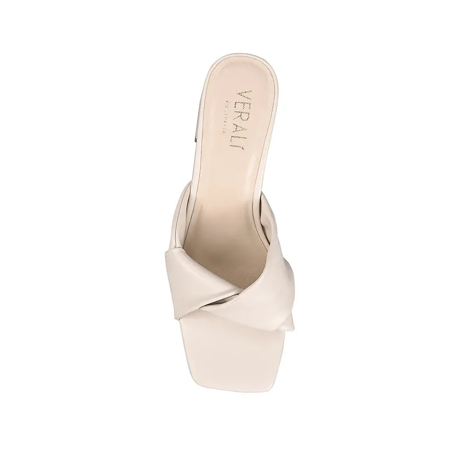 Verali Shoes - Stella Block Heel Mules (Bone Smooth)