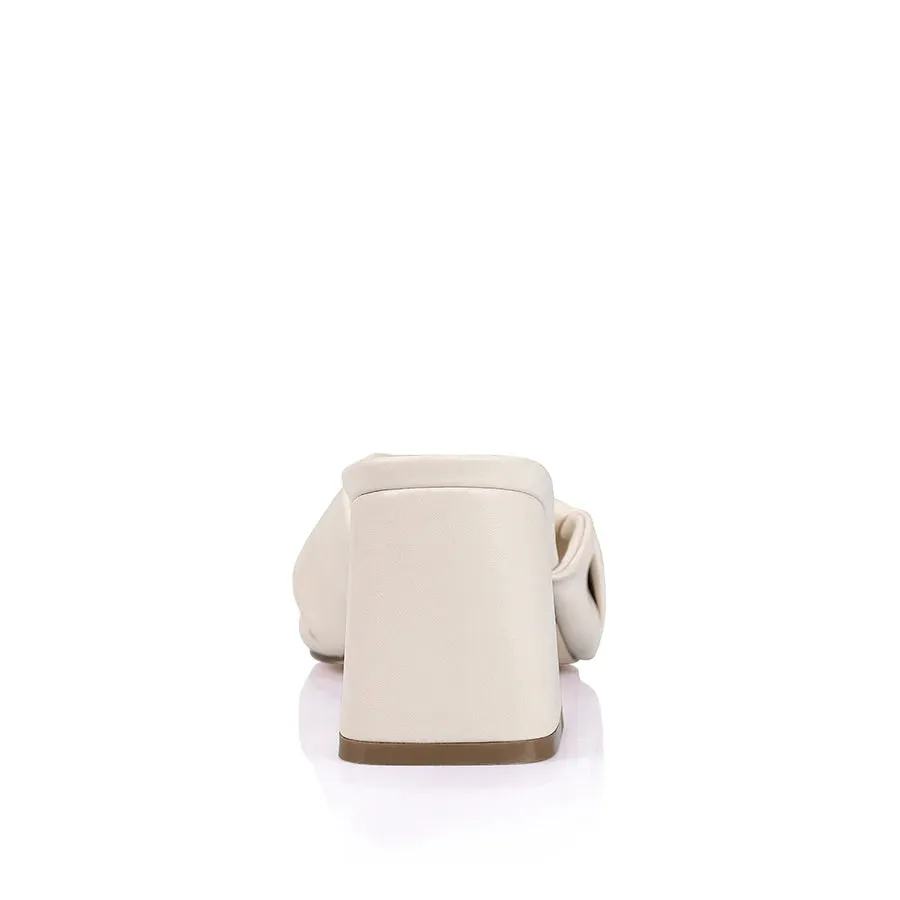 Verali Shoes - Stella Block Heel Mules (Bone Smooth)