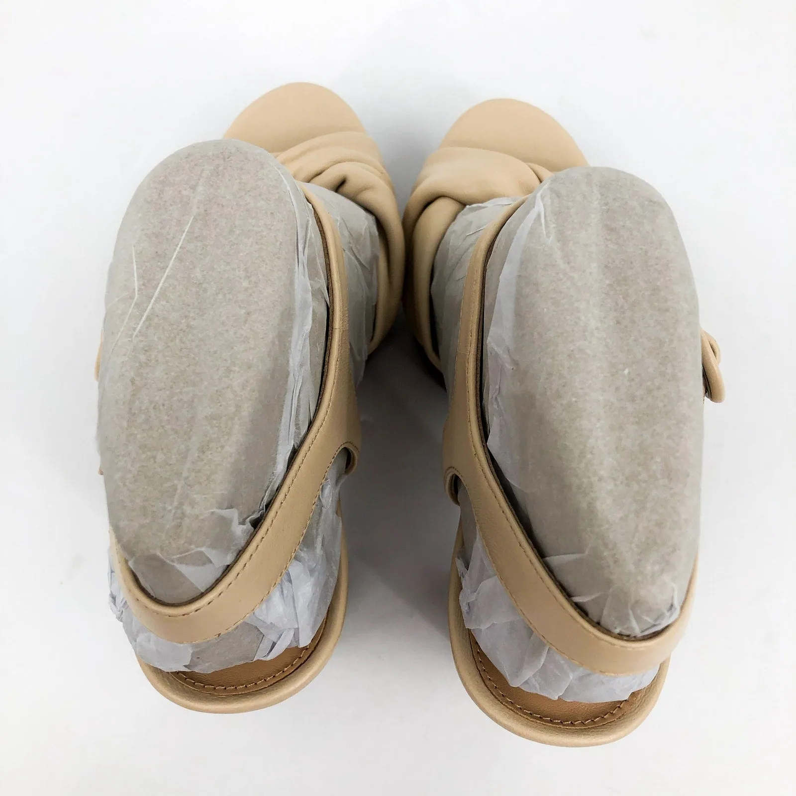 VERONICA BEARD Womens Gela Platform Sandals 10 Cream Shell Wood Leather NWOB