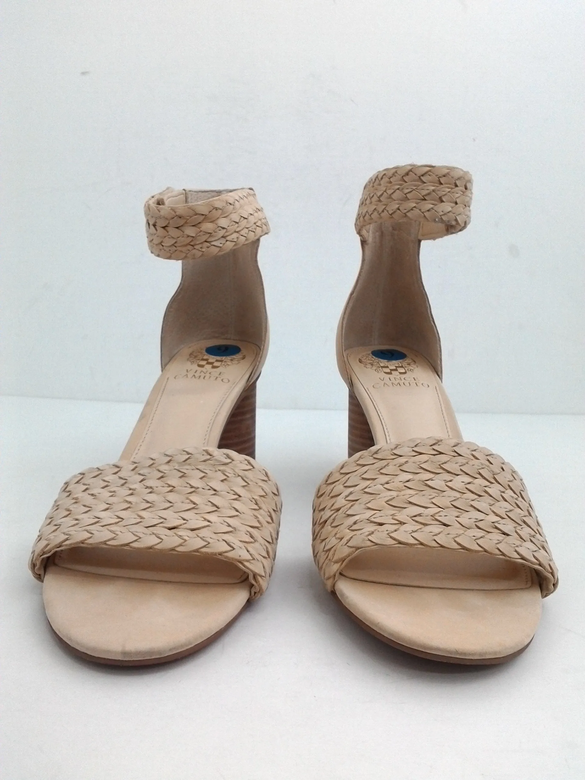 Vince Camuto Women's Jedina Leather Beige Sandal Size 9 M