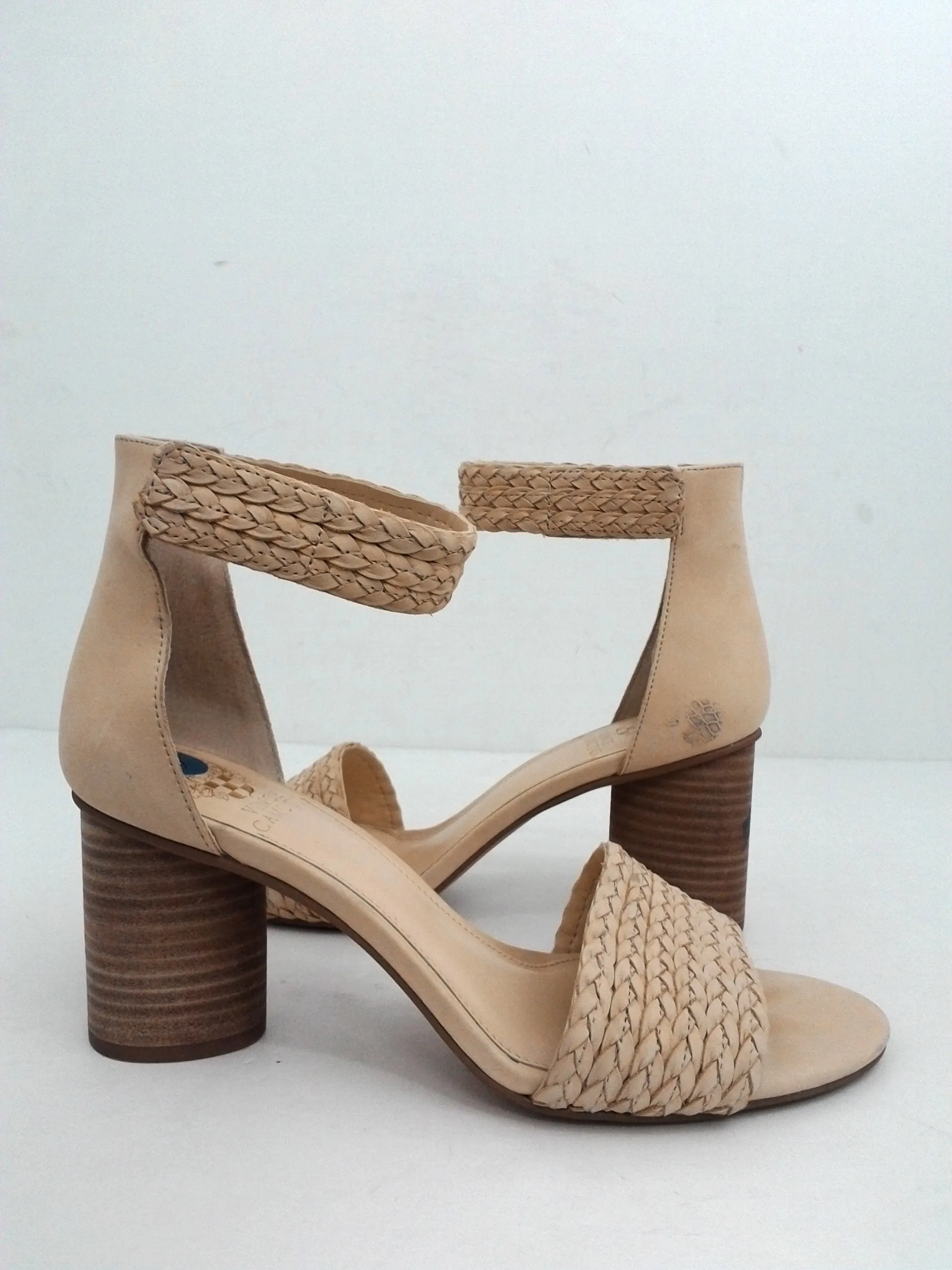 Vince Camuto Women's Jedina Leather Beige Sandal Size 9 M
