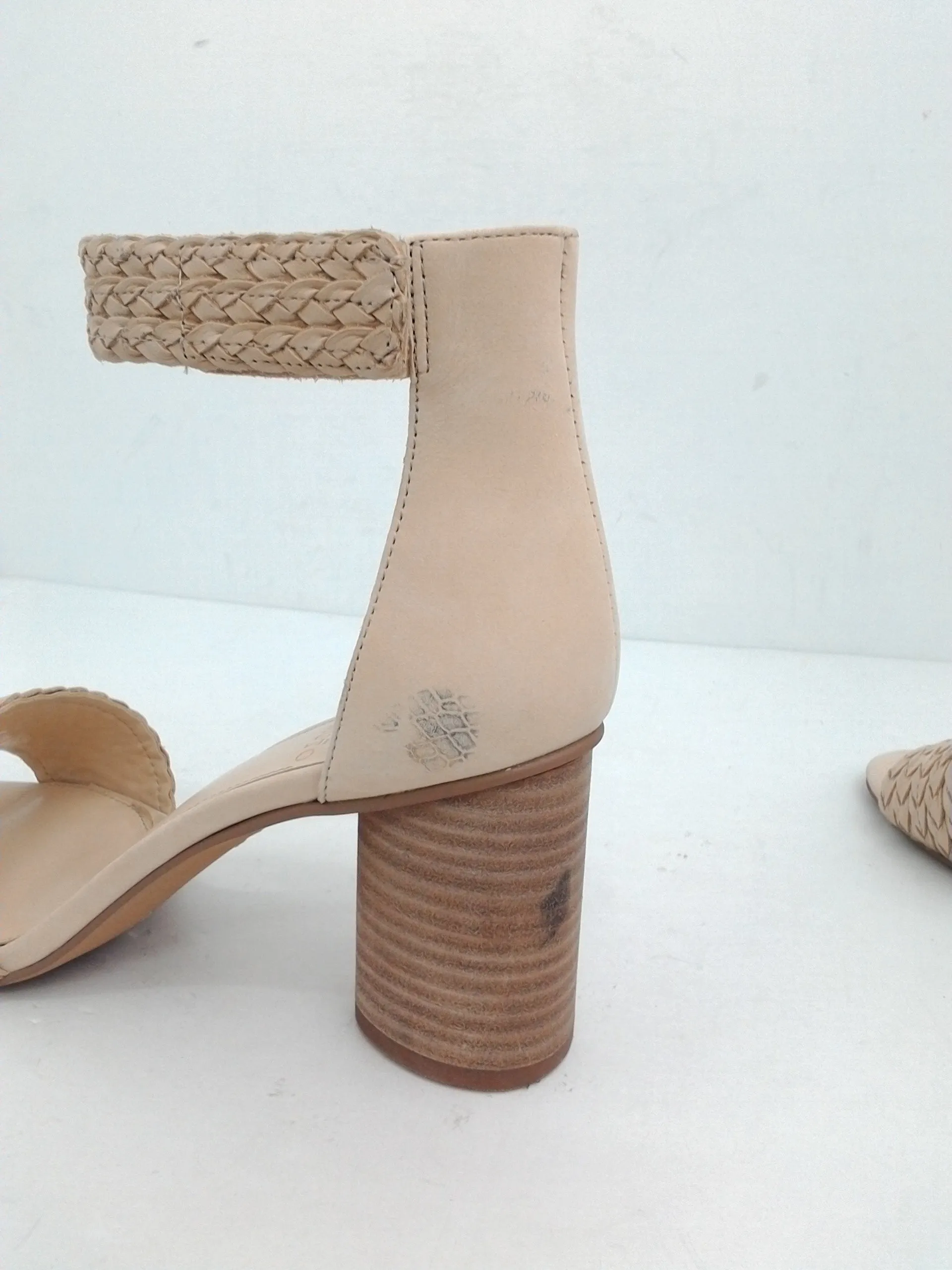 Vince Camuto Women's Jedina Leather Beige Sandal Size 9 M