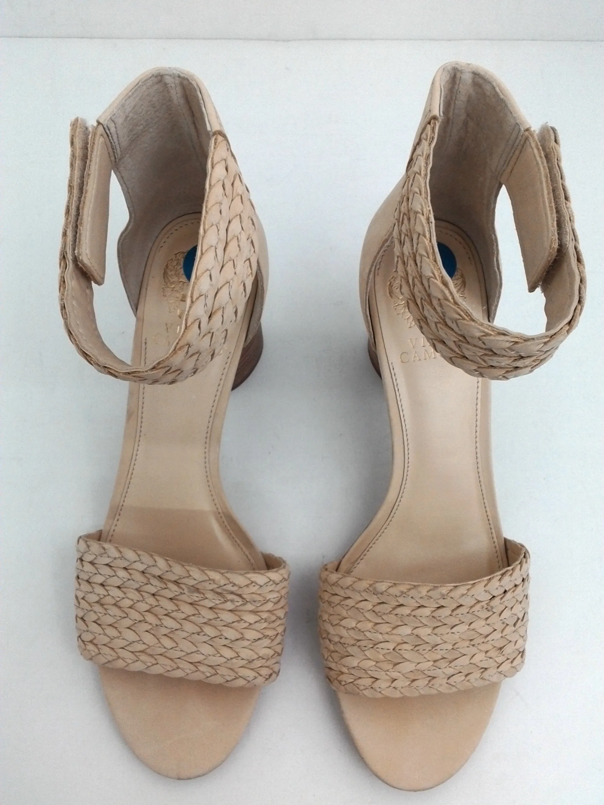 Vince Camuto Women's Jedina Leather Beige Sandal Size 9 M