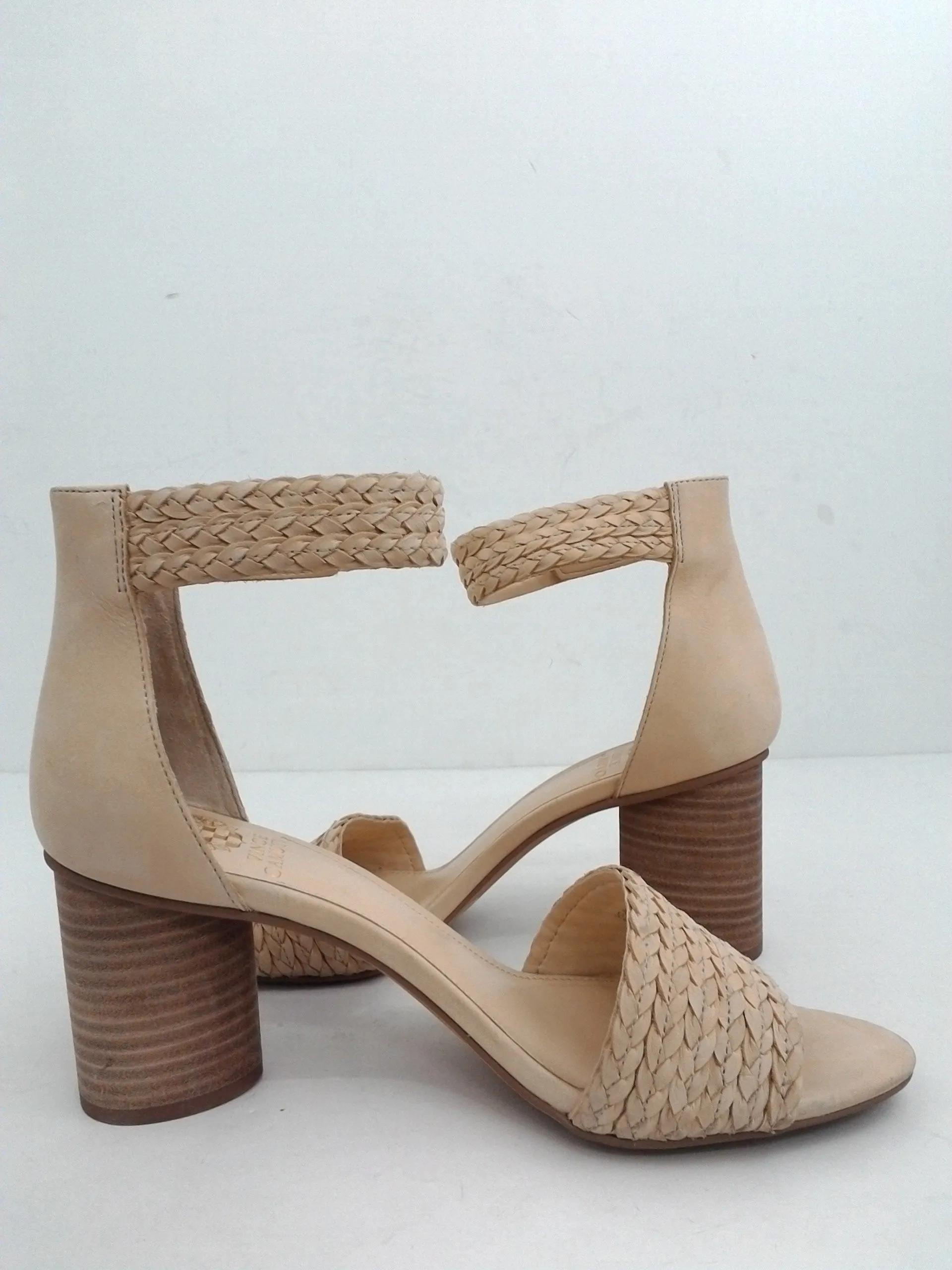 Vince Camuto Women's Jedina Leather Beige Sandal Size 9 M