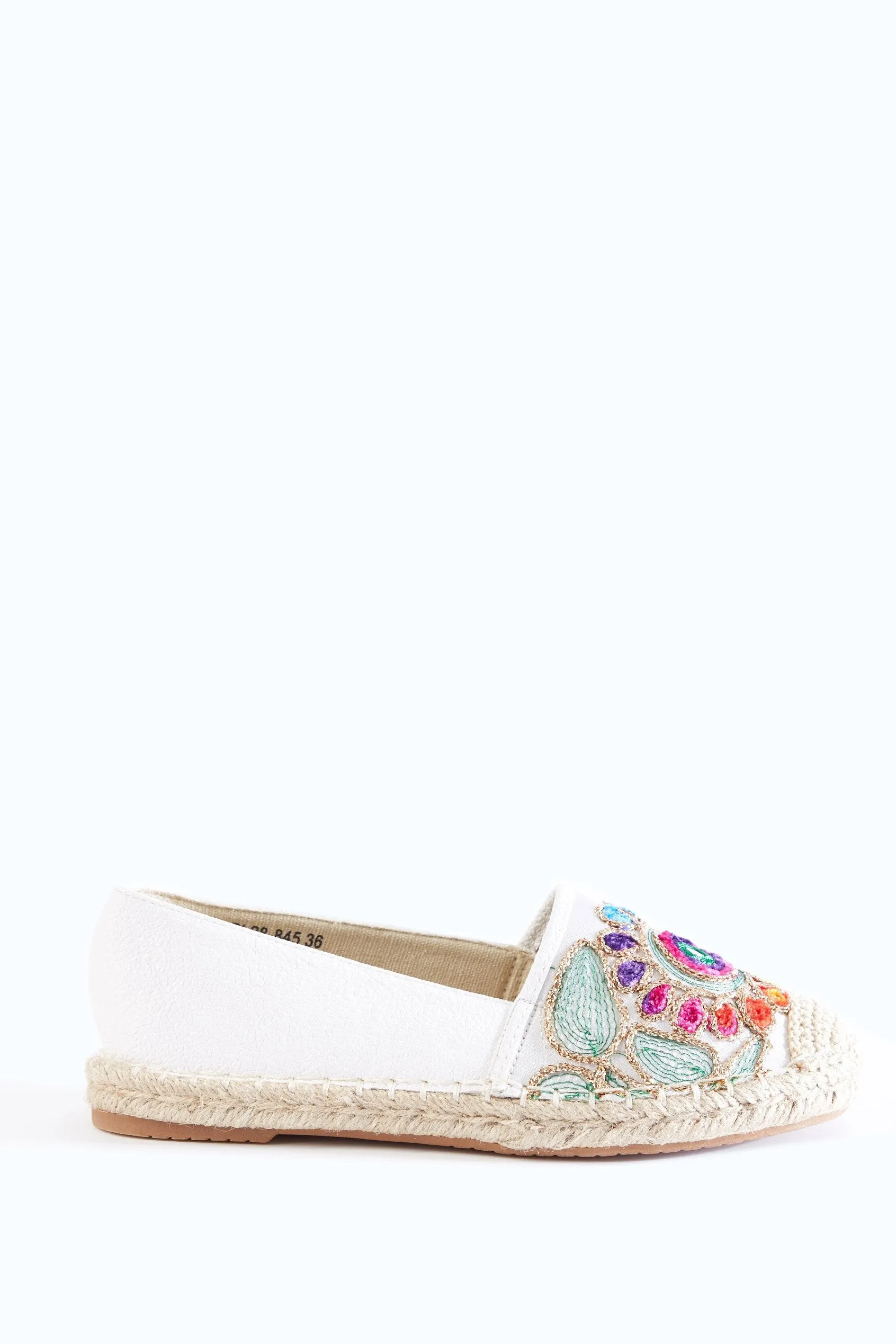 White Embellished Toe Espadrilles