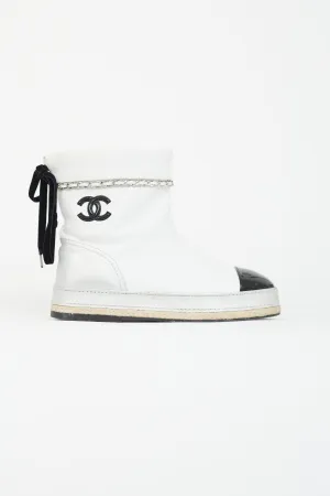 White Leather Espadrilles Boot