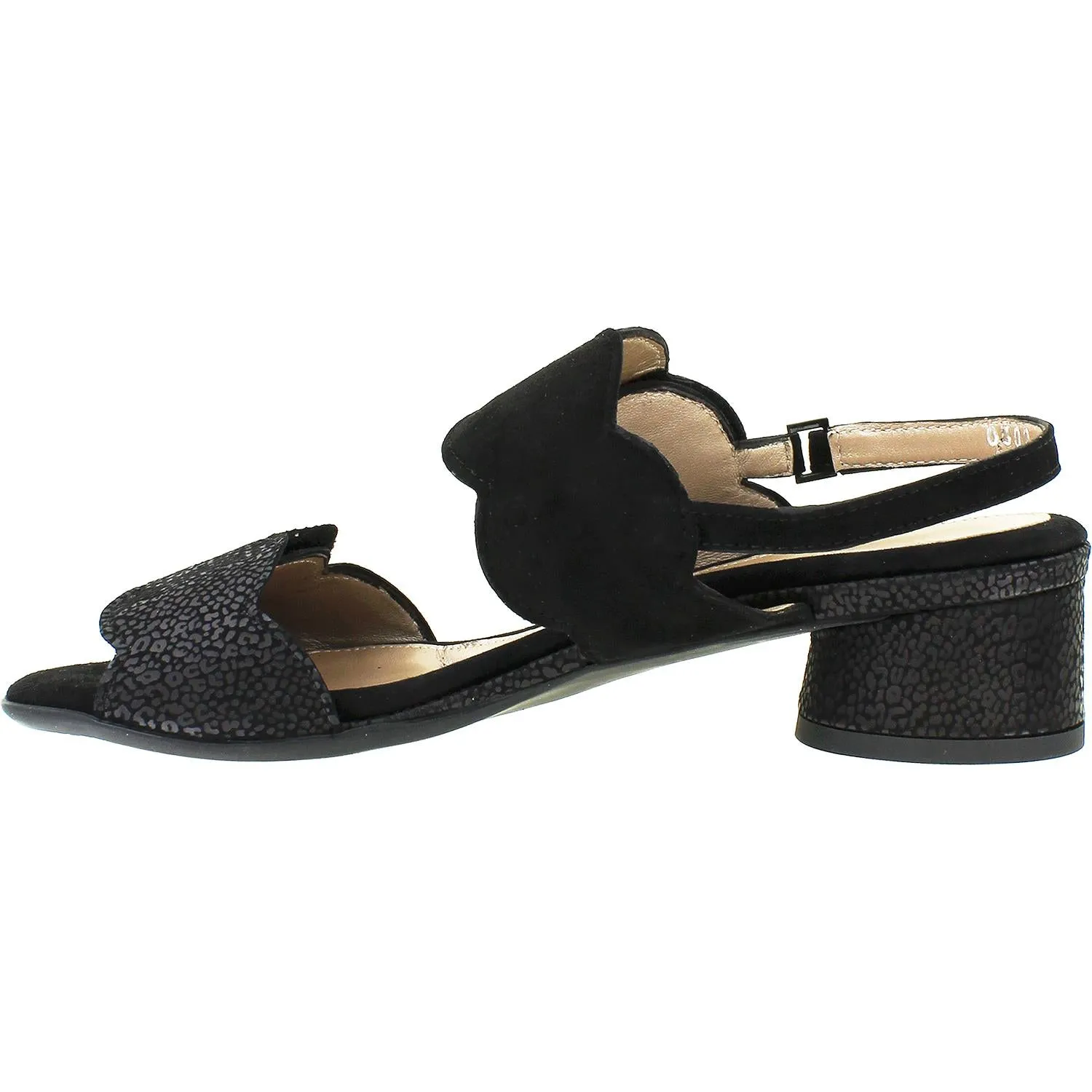 Women's BeautiFeel Elsie Black Leo Matt Print Suede Combi