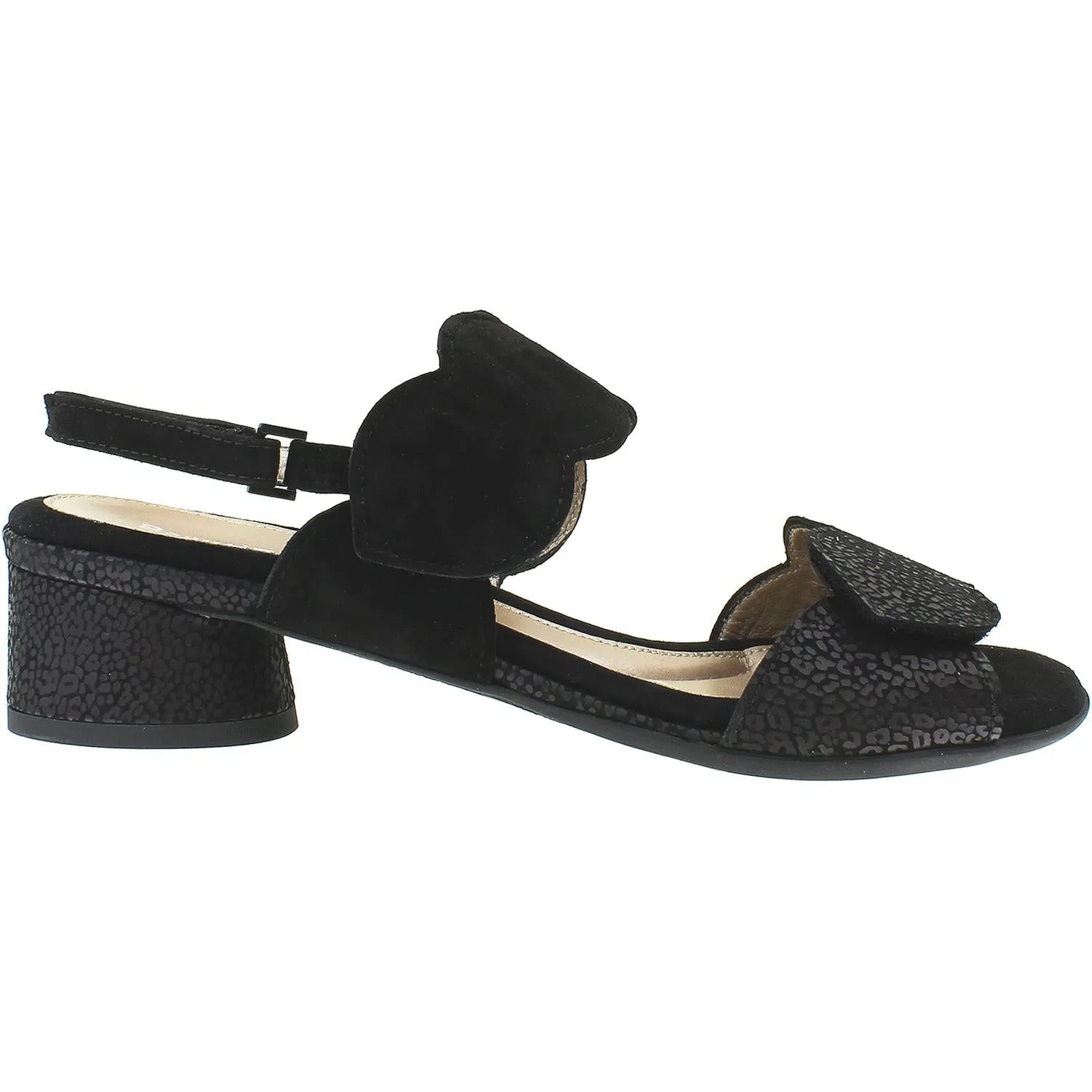 Women's BeautiFeel Elsie Black Leo Matt Print Suede Combi