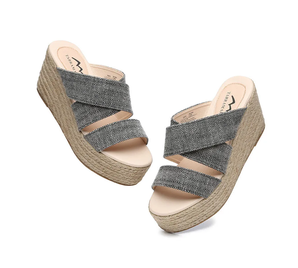 Women'S Crossover-Strap Platform Heels Slip-On Sandal Slides Wedges Julie