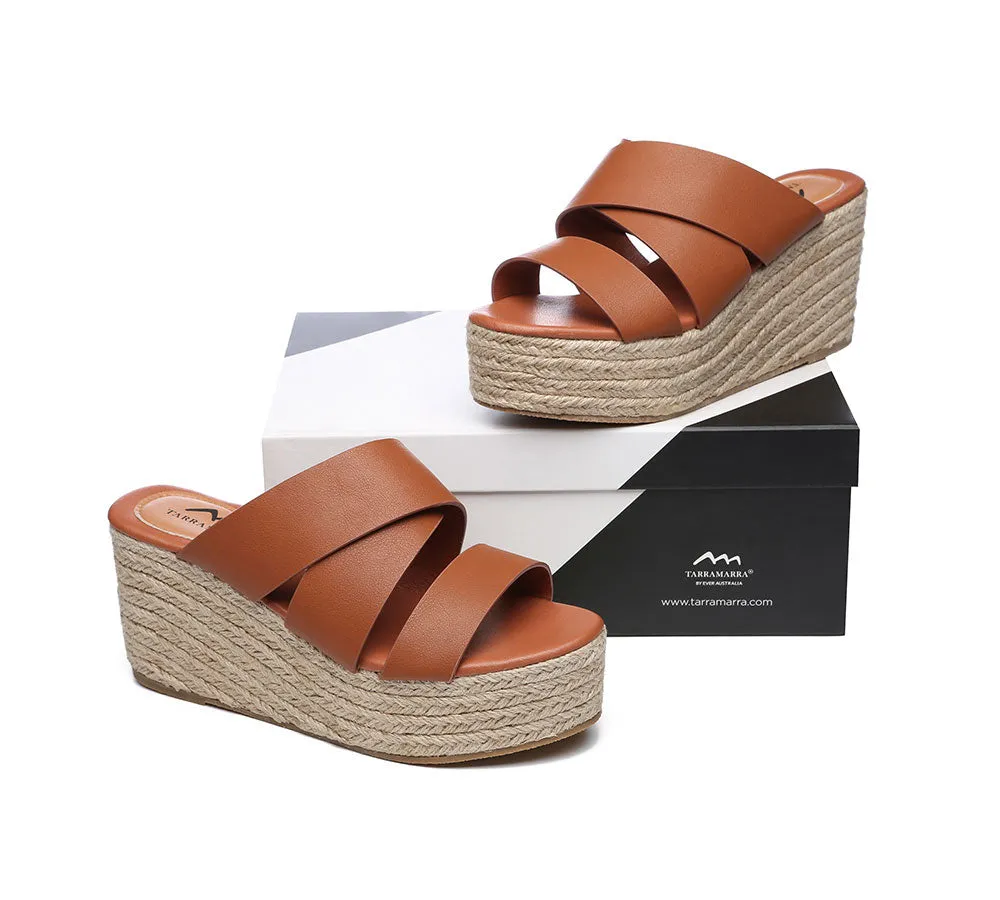 Women'S Crossover-Strap Platform Heels Slip-On Sandal Slides Wedges Julie