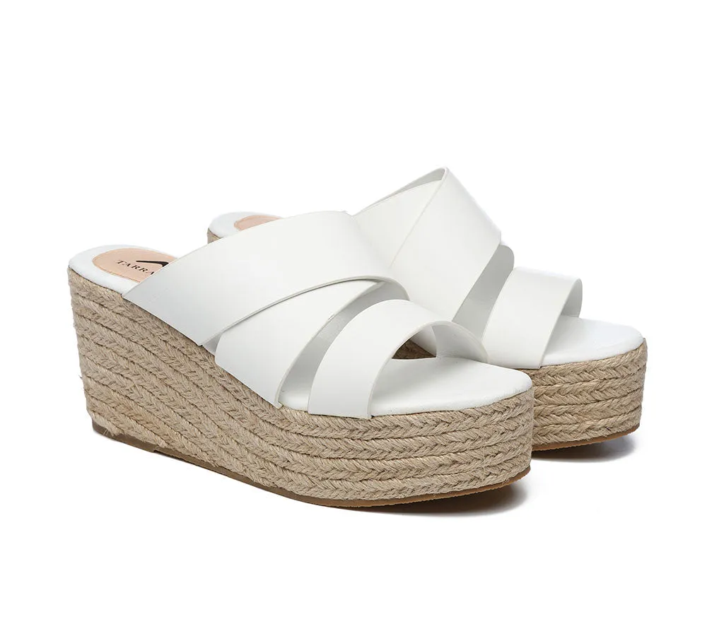 Women'S Crossover-Strap Platform Heels Slip-On Sandal Slides Wedges Julie