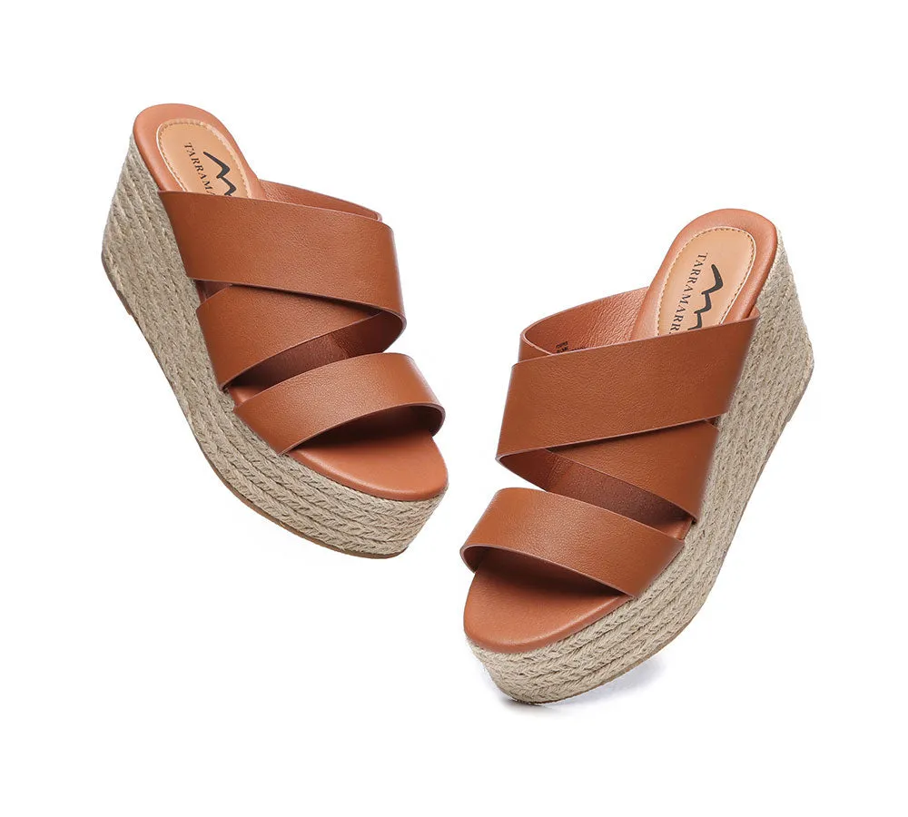 Women'S Crossover-Strap Platform Heels Slip-On Sandal Slides Wedges Julie