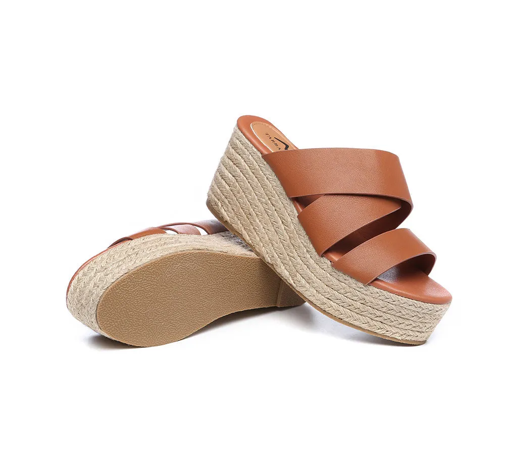 Women'S Crossover-Strap Platform Heels Slip-On Sandal Slides Wedges Julie