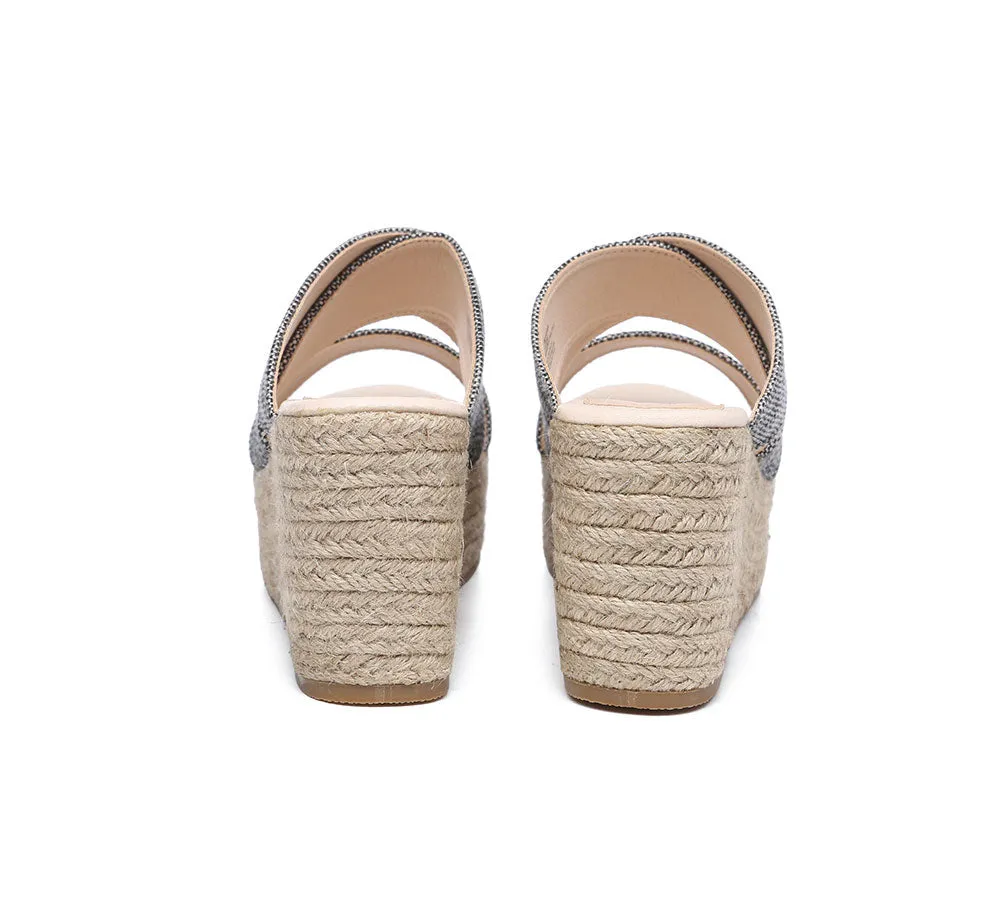 Women'S Crossover-Strap Platform Heels Slip-On Sandal Slides Wedges Julie