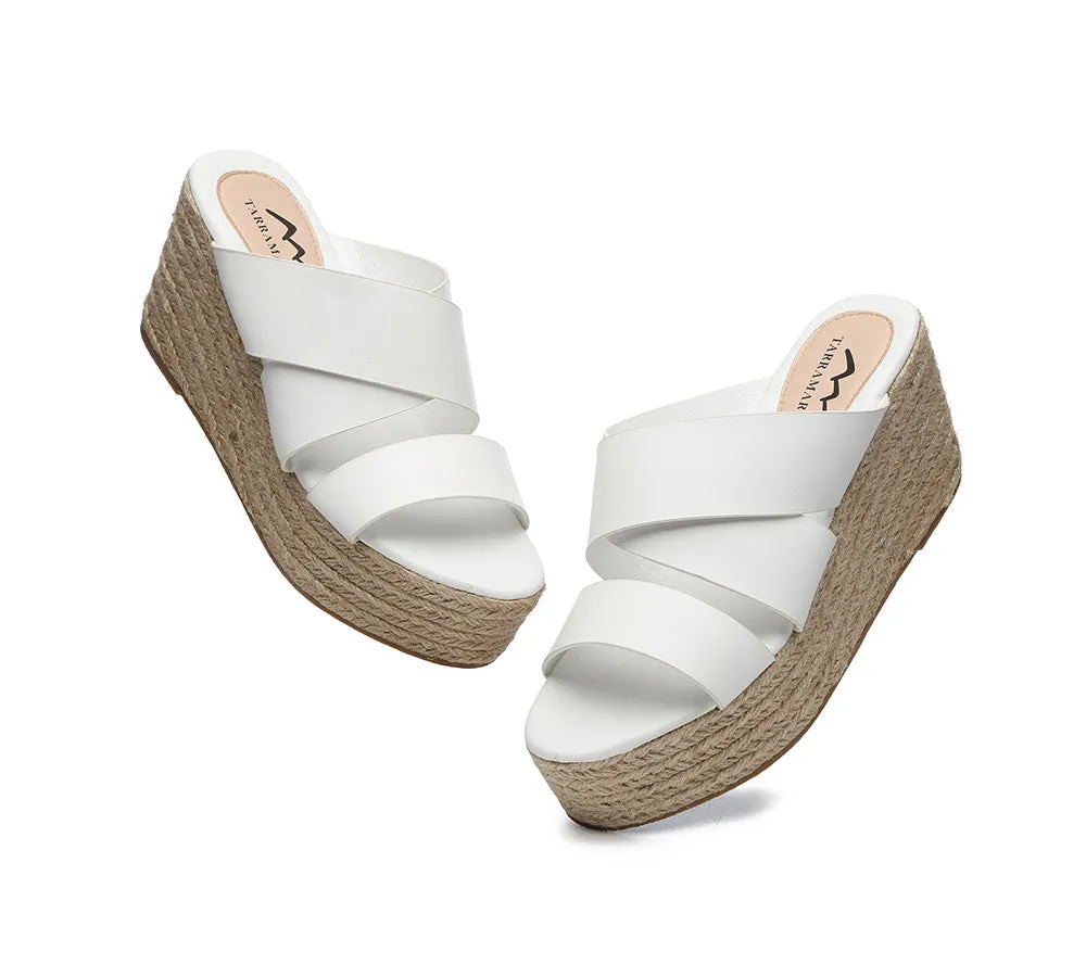 Women'S Crossover-Strap Platform Heels Slip-On Sandal Slides Wedges Julie