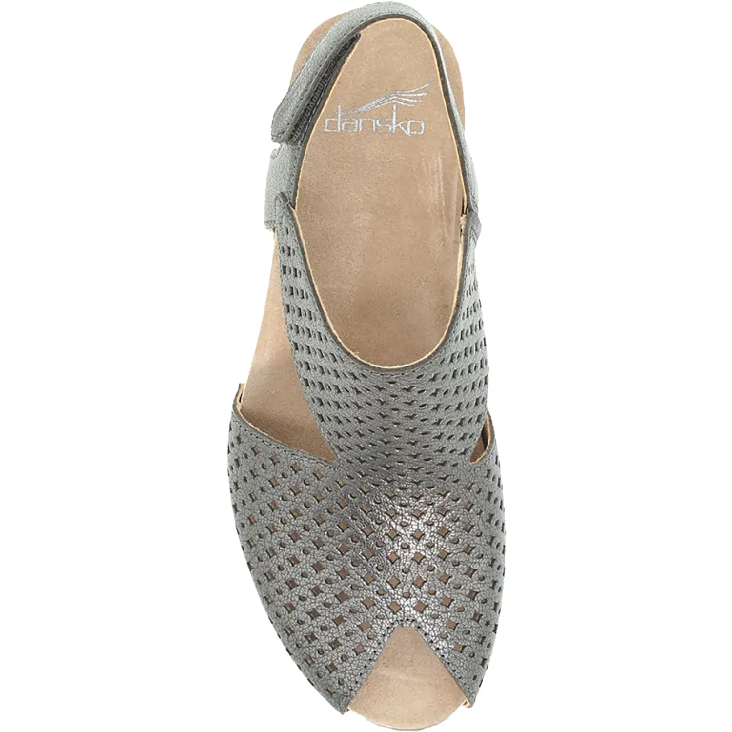 Women's Dansko Teagan Gunmetal Metallic Leather
