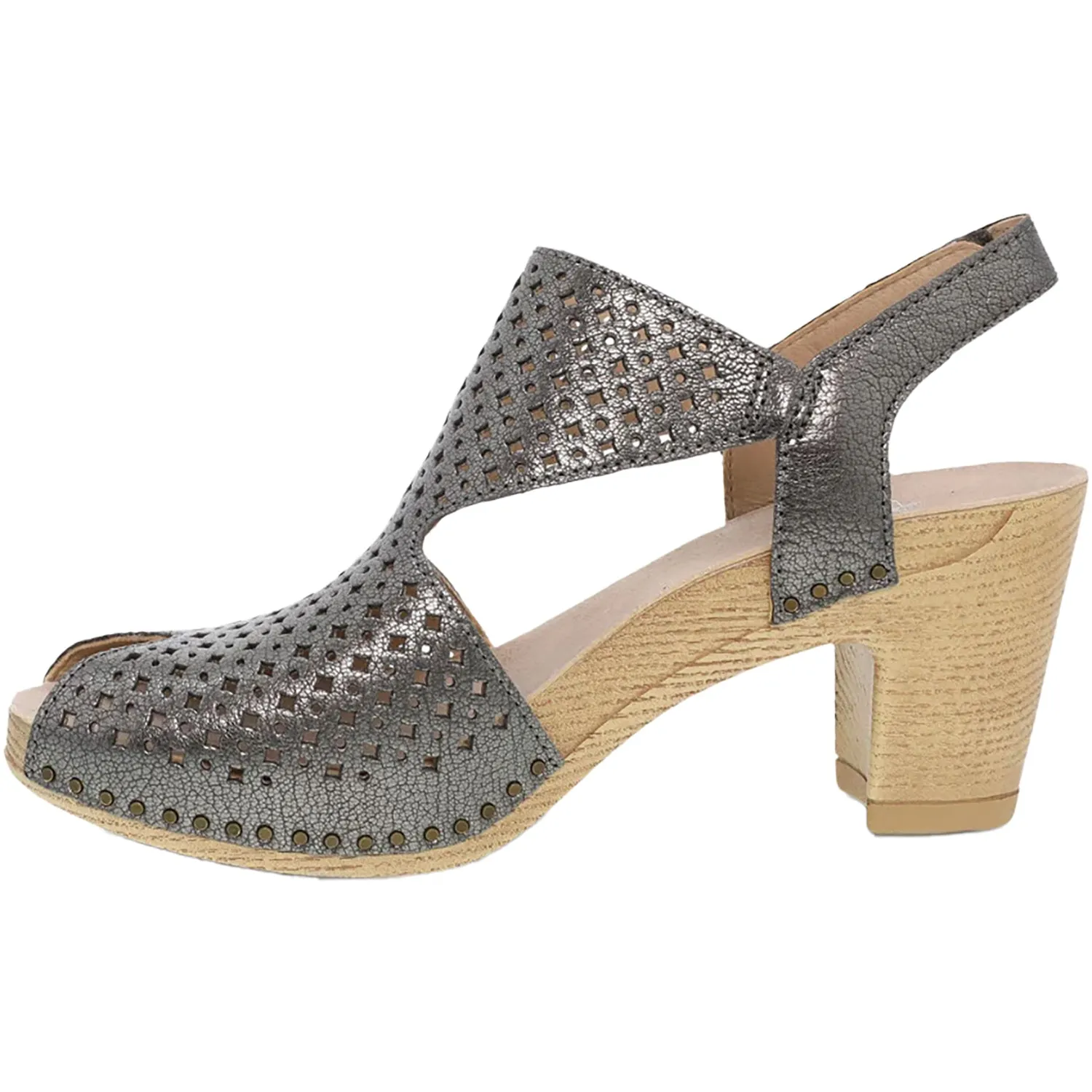 Women's Dansko Teagan Gunmetal Metallic Leather