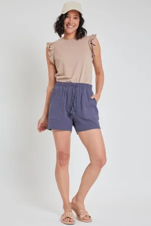 Women's Lifestyle Double Gauze Shorts With Tassel