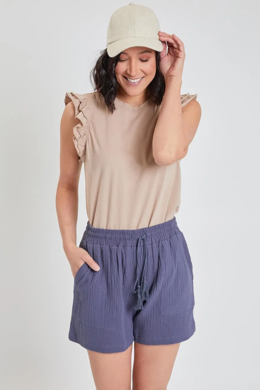 Women's Lifestyle Double Gauze Shorts With Tassel