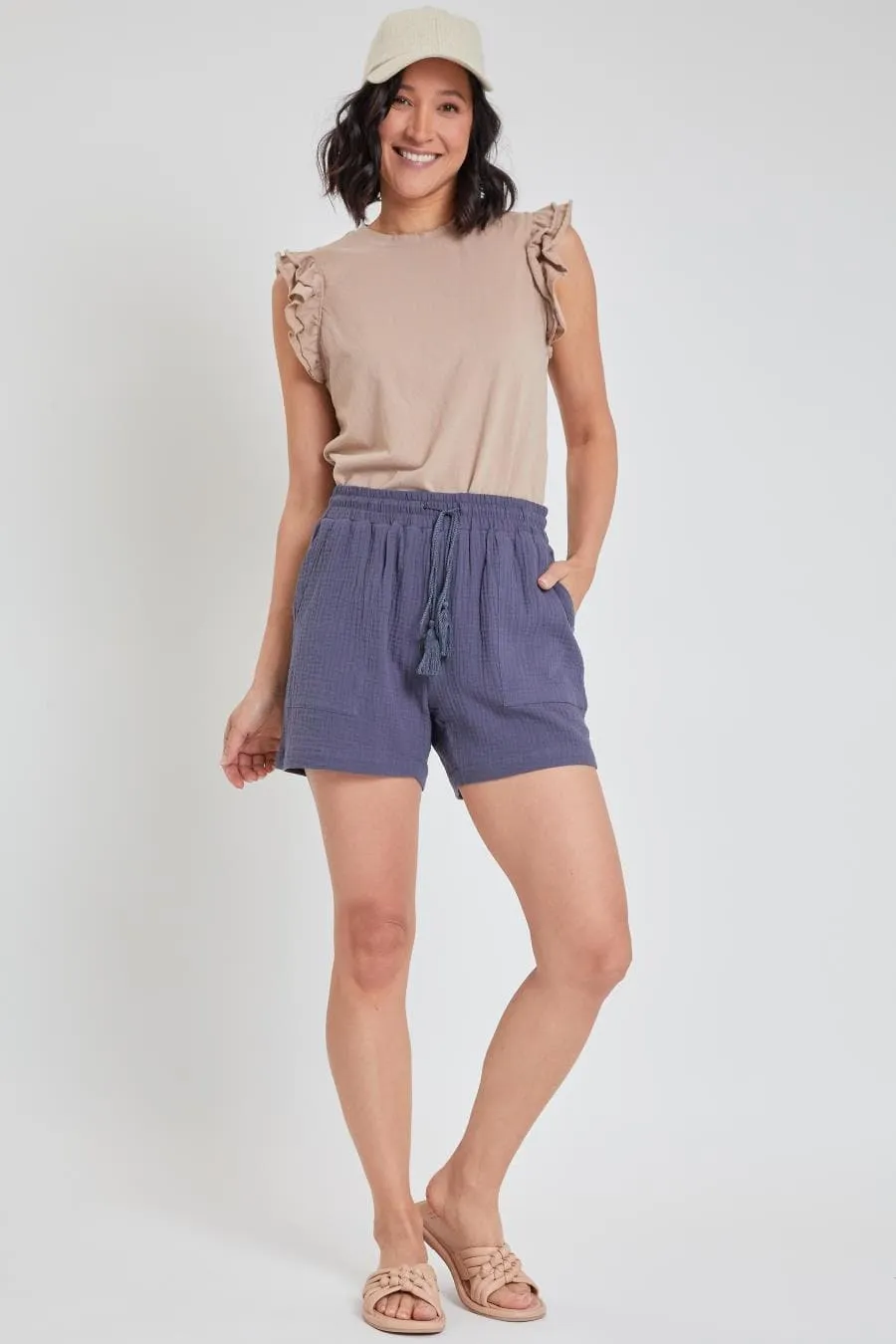 Women's Lifestyle Double Gauze Shorts With Tassel