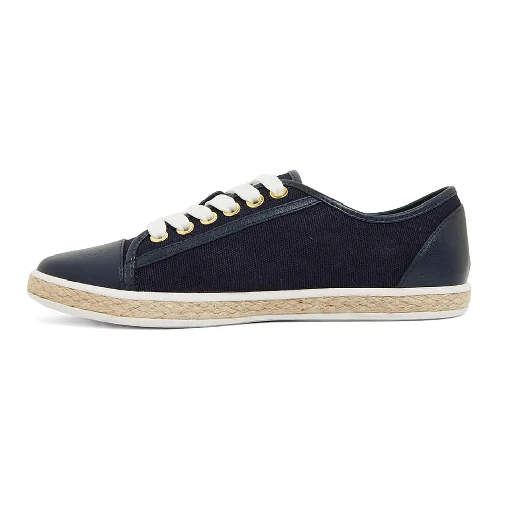 Yale Sneaker in Navy Canvas And Smooth